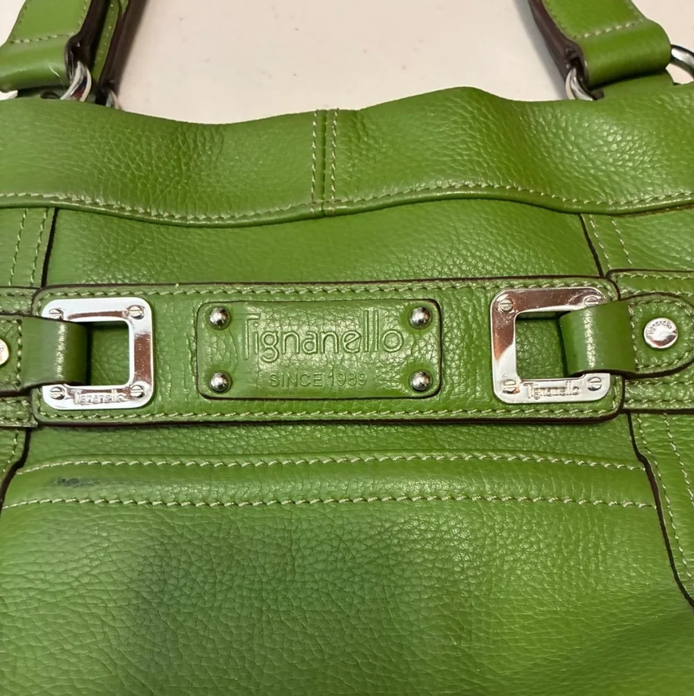 Tignanello Forest Green Leather Shoulder Bag - Picture 6 of 16